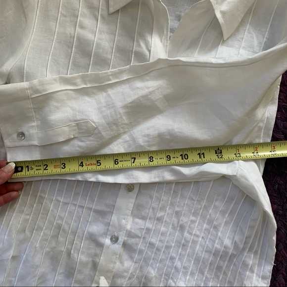 Appraisal button up linen white shirt size L - Picture 7 of 9